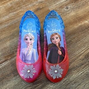 Disney Frozen II Kids Glitter Slippers - Pink and Blue